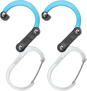 gear aid heroclip mini carabiner gear clip and hook for hanging bags purses lanterns strollers tools helmets water bottl 2
